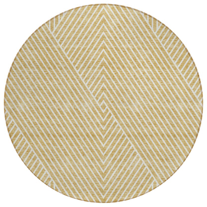 Machine Washable Indoor/ Outdoor Modern Geo Chantille Rug