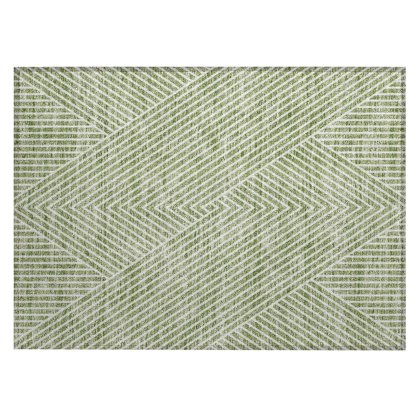 Machine Washable Indoor/ Outdoor Modern Geo Chantille Rug