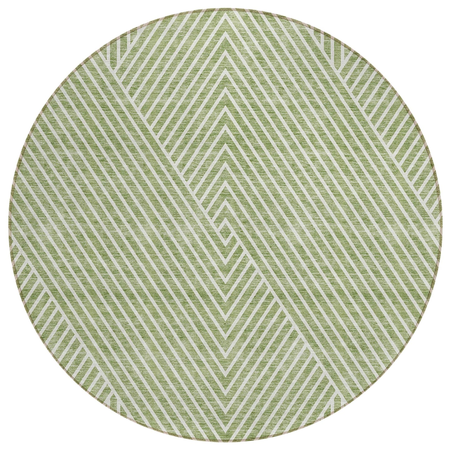 Machine Washable Indoor/ Outdoor Modern Geo Chantille Rug