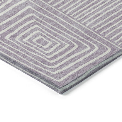 Machine Washable Indoor/ Outdoor Modern Mosaic Chantille Rug