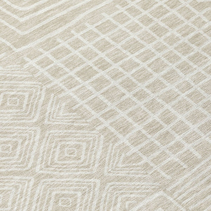 Machine Washable Indoor/ Outdoor Modern Mosaic Chantille Rug