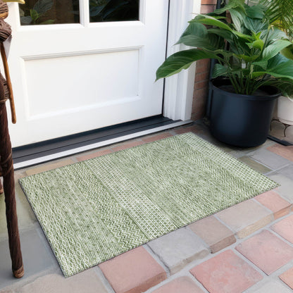 Machine Washable Indoor/ Outdoor Modern Stripes Chantille Rug