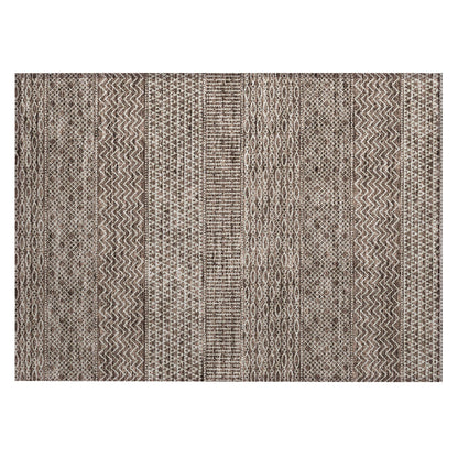 Machine Washable Indoor/ Outdoor Modern Stripes Chantille Rug