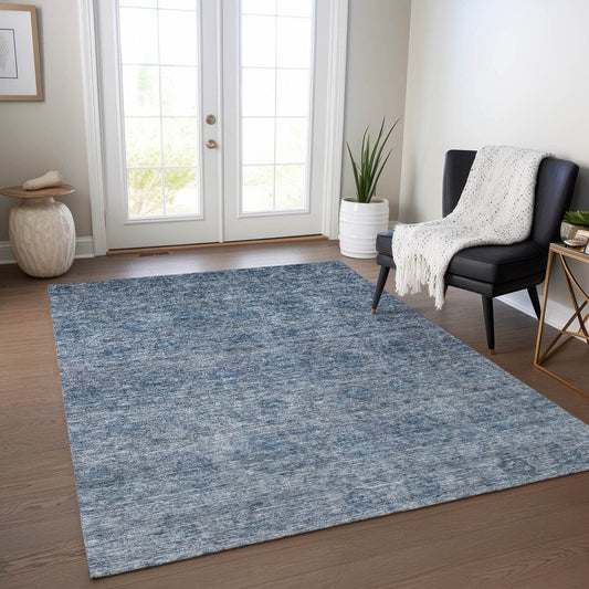 Machine Washable Indoor/ Outdoor Ombre Damask Chantille Rug