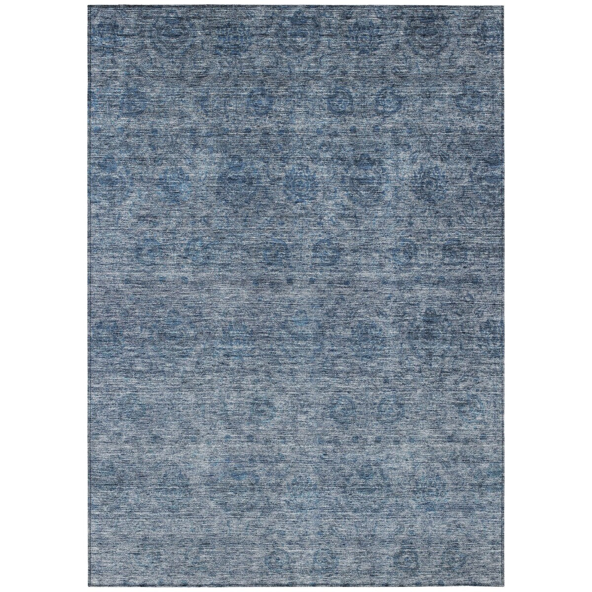 Machine Washable Indoor/ Outdoor Ombre Damask Chantille Rug