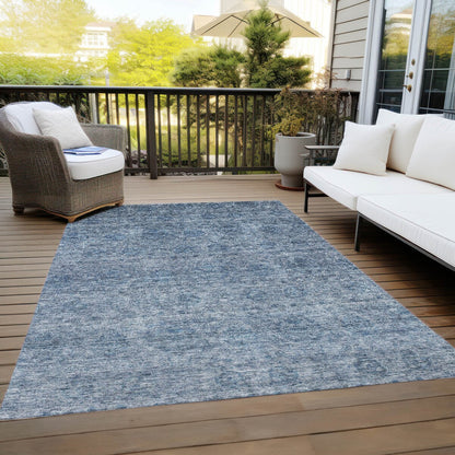 Machine Washable Indoor/ Outdoor Ombre Damask Chantille Rug