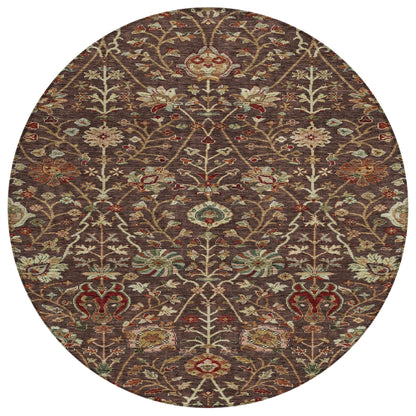 Machine Washable Indoor/ Outdoor Traditional Kashan Chantille Rug