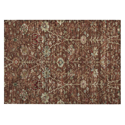 Machine Washable Indoor/ Outdoor Traditional Kashan Chantille Rug