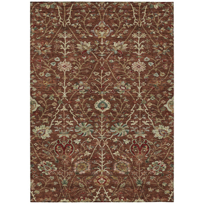 Machine Washable Indoor/ Outdoor Traditional Kashan Chantille Rug