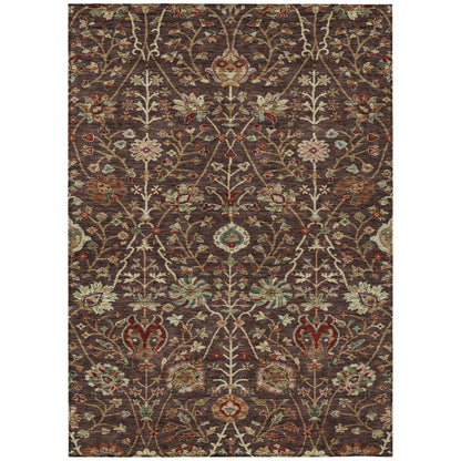 Machine Washable Indoor/ Outdoor Traditional Kashan Chantille Rug
