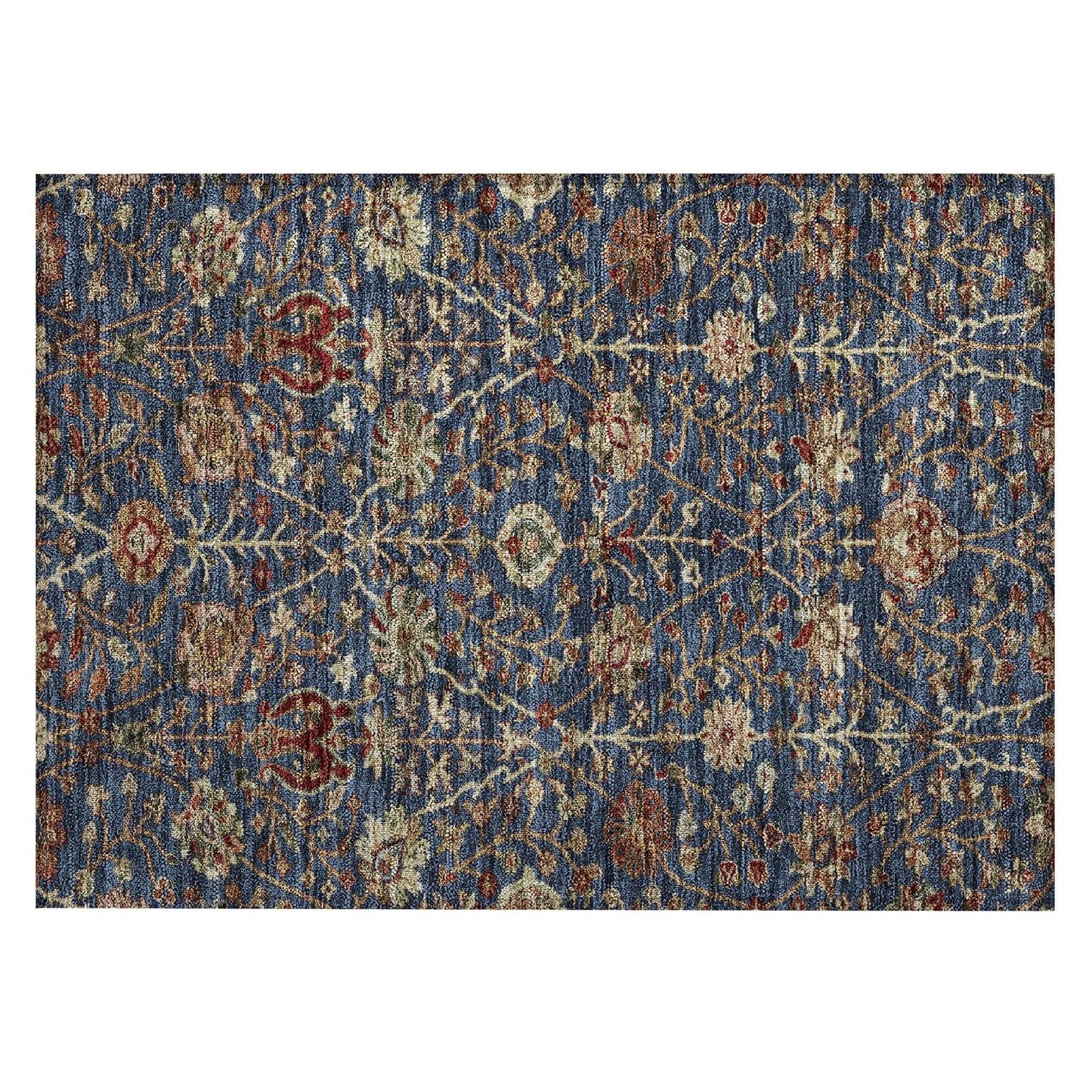 Machine Washable Indoor/ Outdoor Traditional Kashan Chantille Rug
