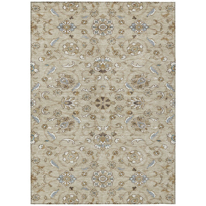 Machine Washable Indoor/ Outdoor Traditional KashanChantille Rug
