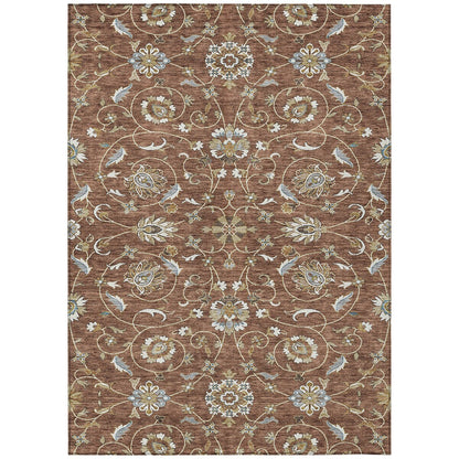 Machine Washable Indoor/ Outdoor Traditional KashanChantille Rug