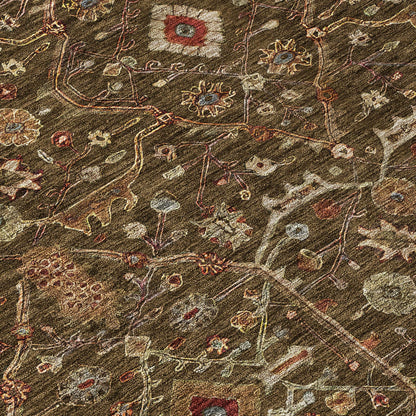 Machine Washable Indoor/ Outdoor Traditional Persian Chantille Rug