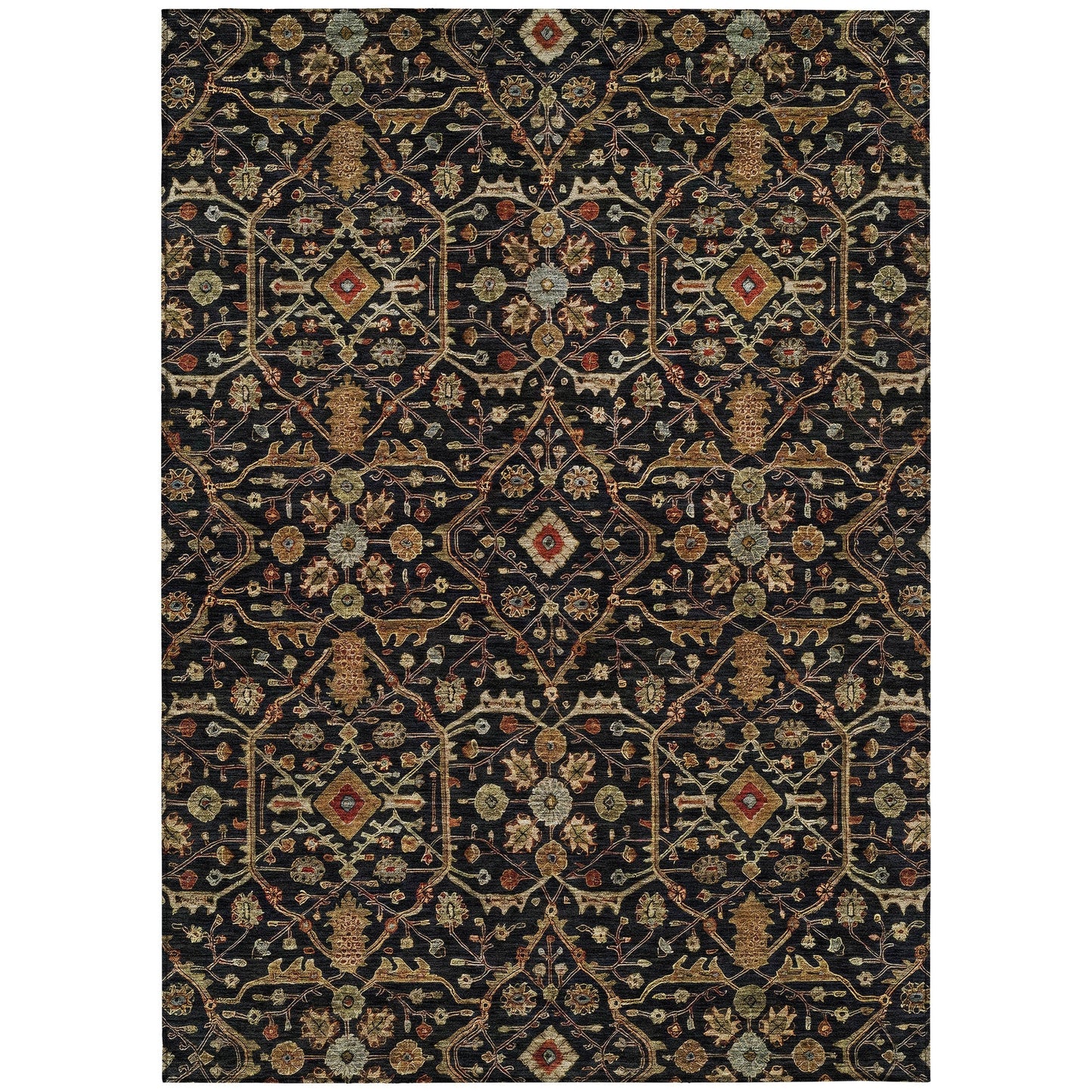 Machine Washable Indoor/ Outdoor Traditional Persian Chantille Rug