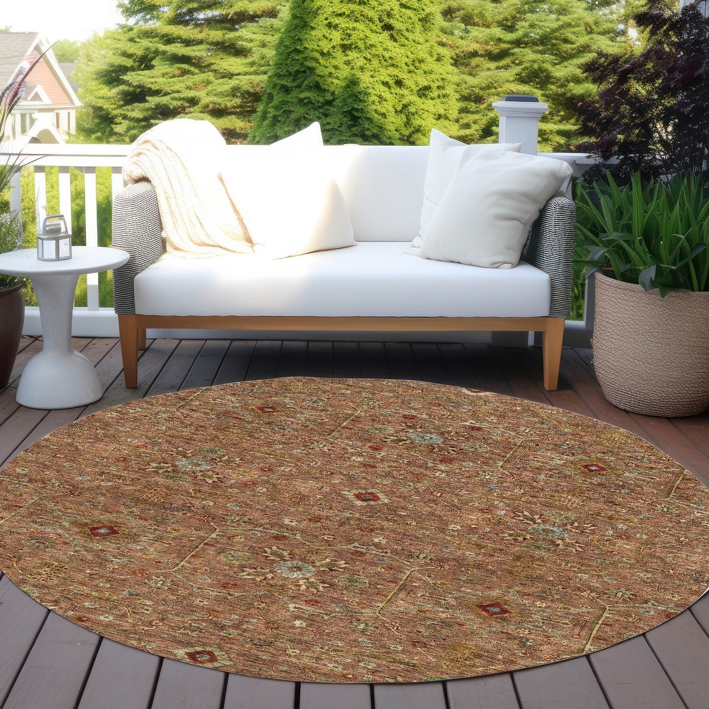 Machine Washable Indoor/ Outdoor Traditional Persian Chantille Rug