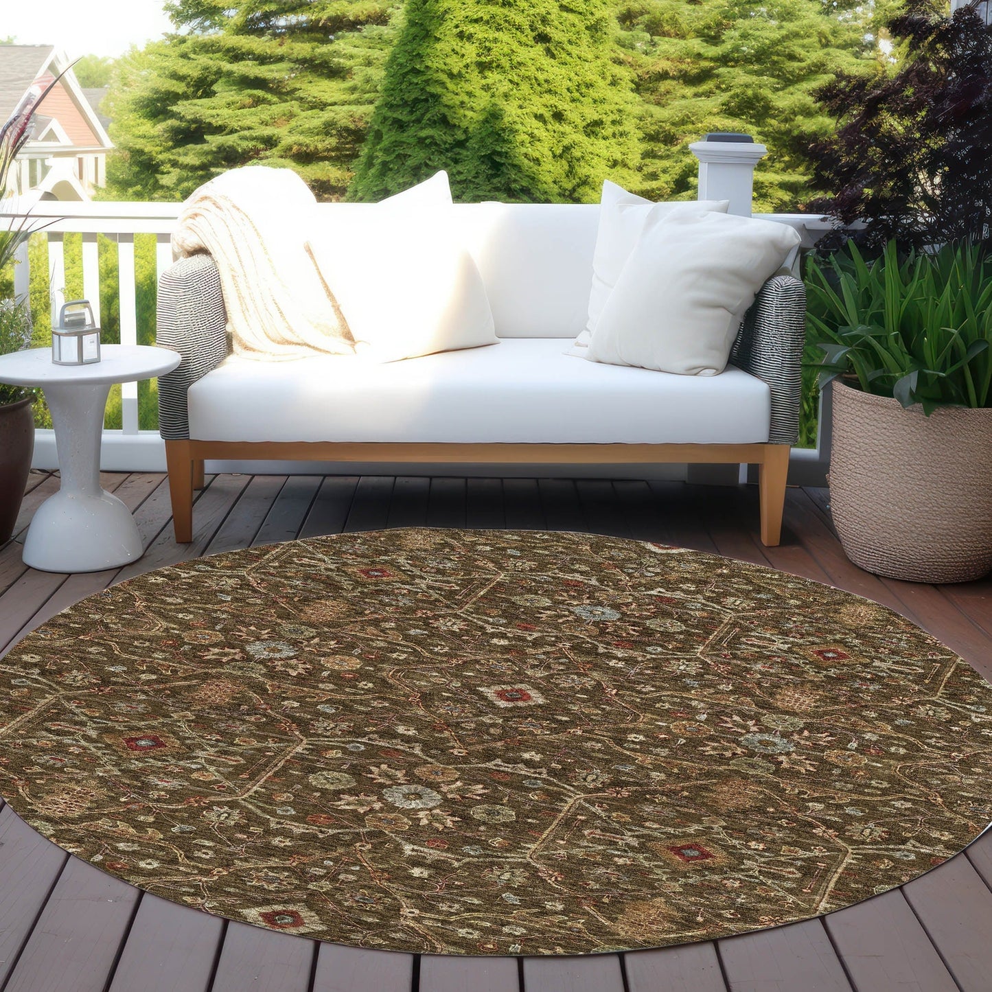 Machine Washable Indoor/ Outdoor Traditional Persian Chantille Rug
