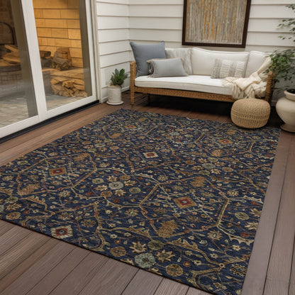 Machine Washable Indoor/ Outdoor Traditional Persian Chantille Rug