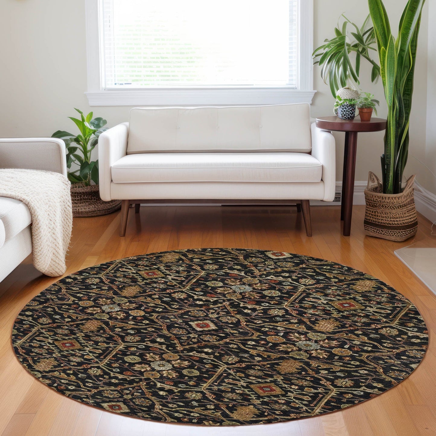 Machine Washable Indoor/ Outdoor Traditional Persian Chantille Rug
