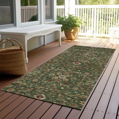 Machine Washable Indoor/ Outdoor Traditional Persian Chantille Rug