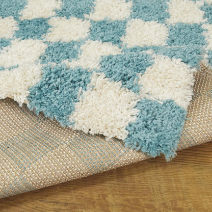 Mackie Checkered Shag Area Rug