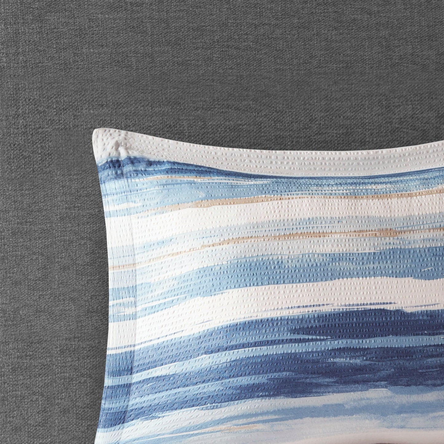 Madison Park Anchorage 8 Piece Printed Seersucker Comforter and Quilt Set Collection