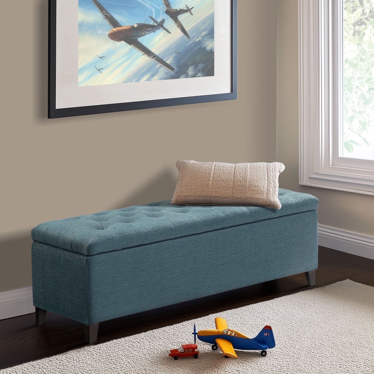 Banc de rangement rembourré à plateau capitonné Madison Park Sasha