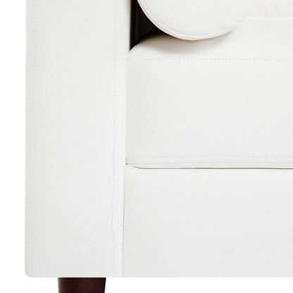 Canapé moderne en cuir véritable avec pieds en bois et coussin traversin supplémentaire