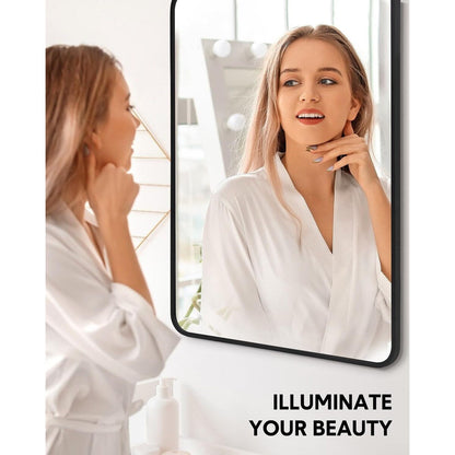 Matte Black Round Mirror