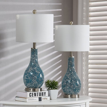 25.25 Glass Table Lamp Set with USB (Set of 2)