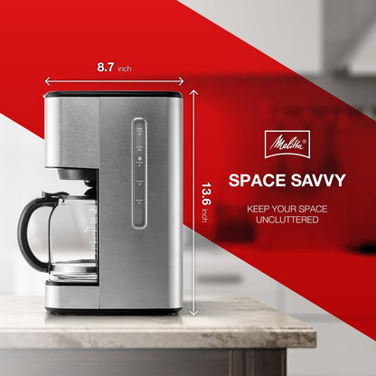 Cafetière filtre Melitta Aroma Tocco Plus 12 tasses, eau chaude et eau glacée, avec carafe en verre et écran tactile