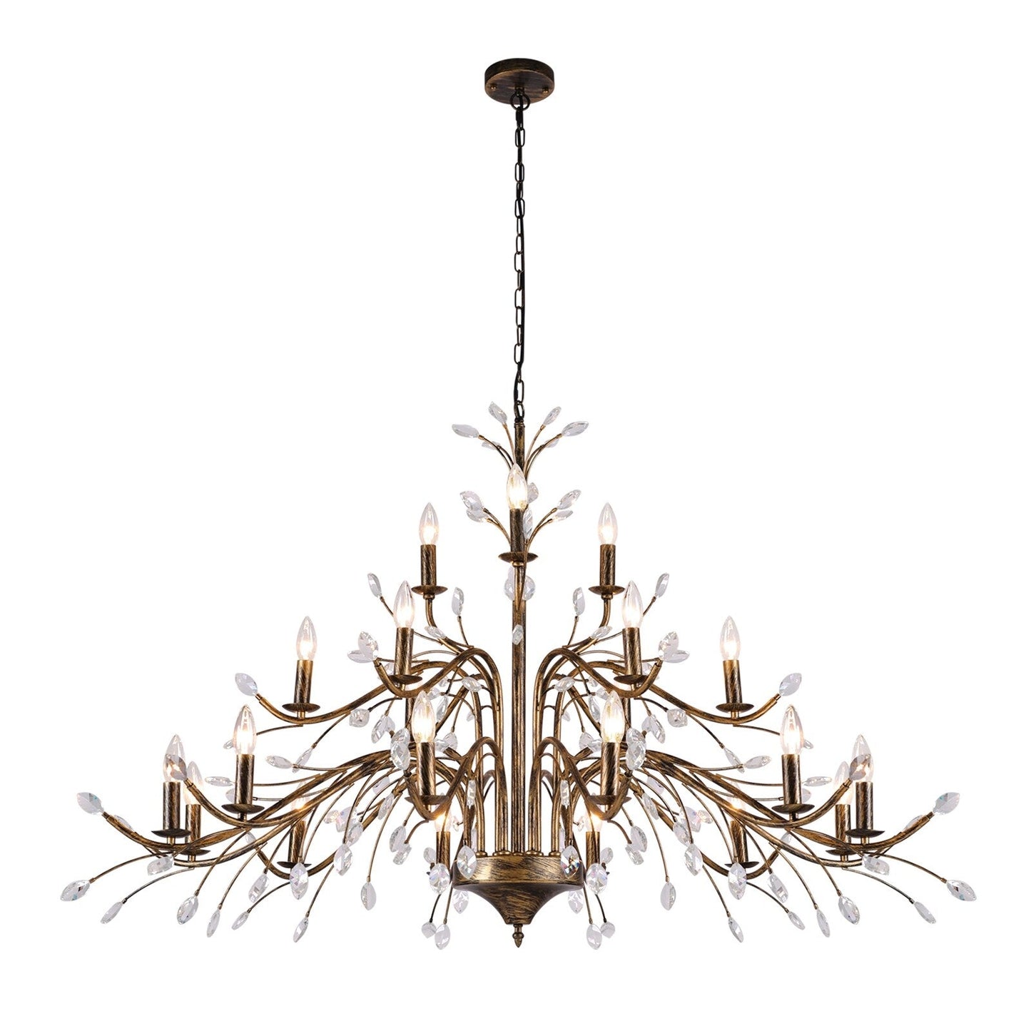 Lustre en cristal style bougie style rétro avec branches d'arbres