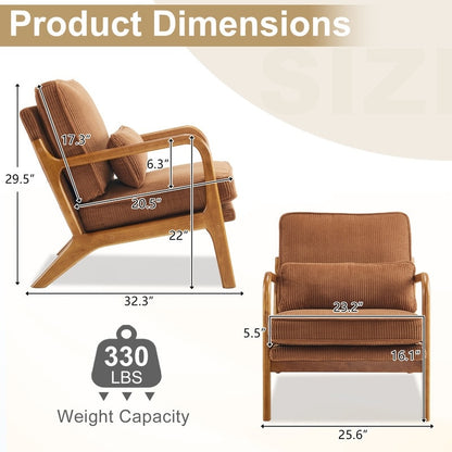 Chaise d'appoint rembourrée de style moderne du milieu du siècle
