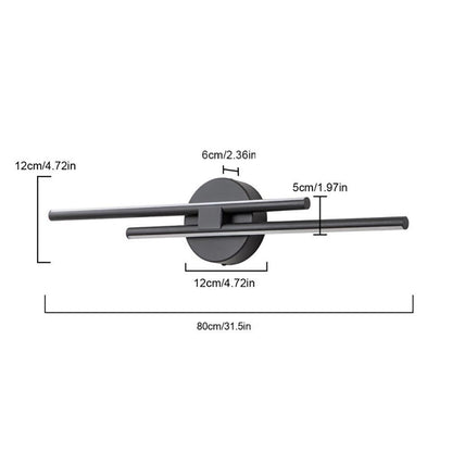 Minimalist 2-Light Dimmable LED Vanity Light Linear Metal Wall Sconce