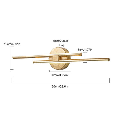 Minimalist 2-Light Dimmable LED Vanity Light Linear Metal Wall Sconce