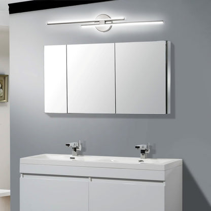 Minimalist 2-Light Dimmable LED Vanity Light Linear Metal Wall Sconce