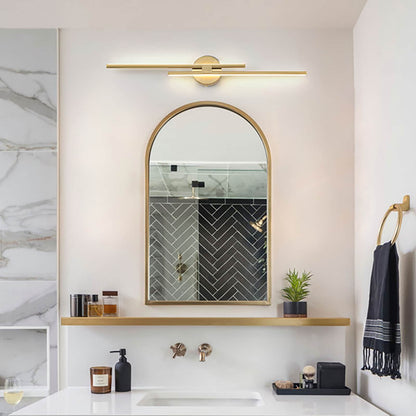 Minimalist 2-Light Dimmable LED Vanity Light Linear Metal Wall Sconce