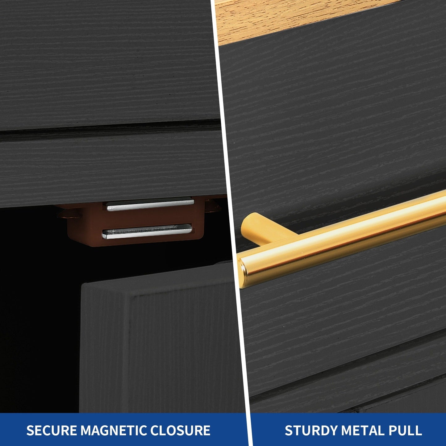 Meuble de rangement pour îlot de cuisine roulant Moasis de 53 pouces, chariot de cuisine mobile portable