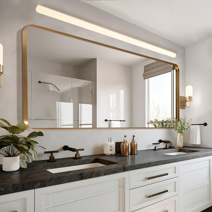 Miroir mural rectangulaire profond en alliage d'aluminium moderne - 71 x 28 cm