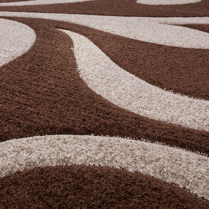 Modern Area Rug Floral Pattern with Contour Cut