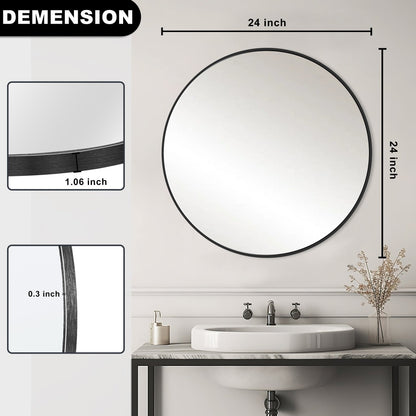 Modern Bathroom Wall Mounted Round Vanity Mirror