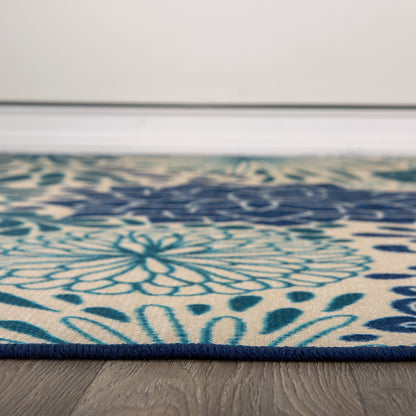 Modern Floral Circles Flatweave Indoor/Outdoor Area Rug