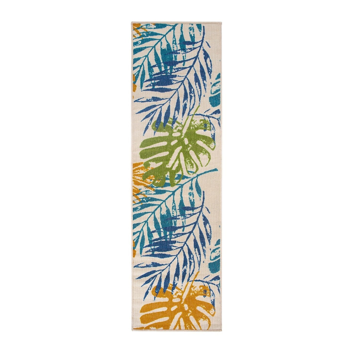Modern Floral Leaves Flatweave Indoor/Outdoor Area Rug