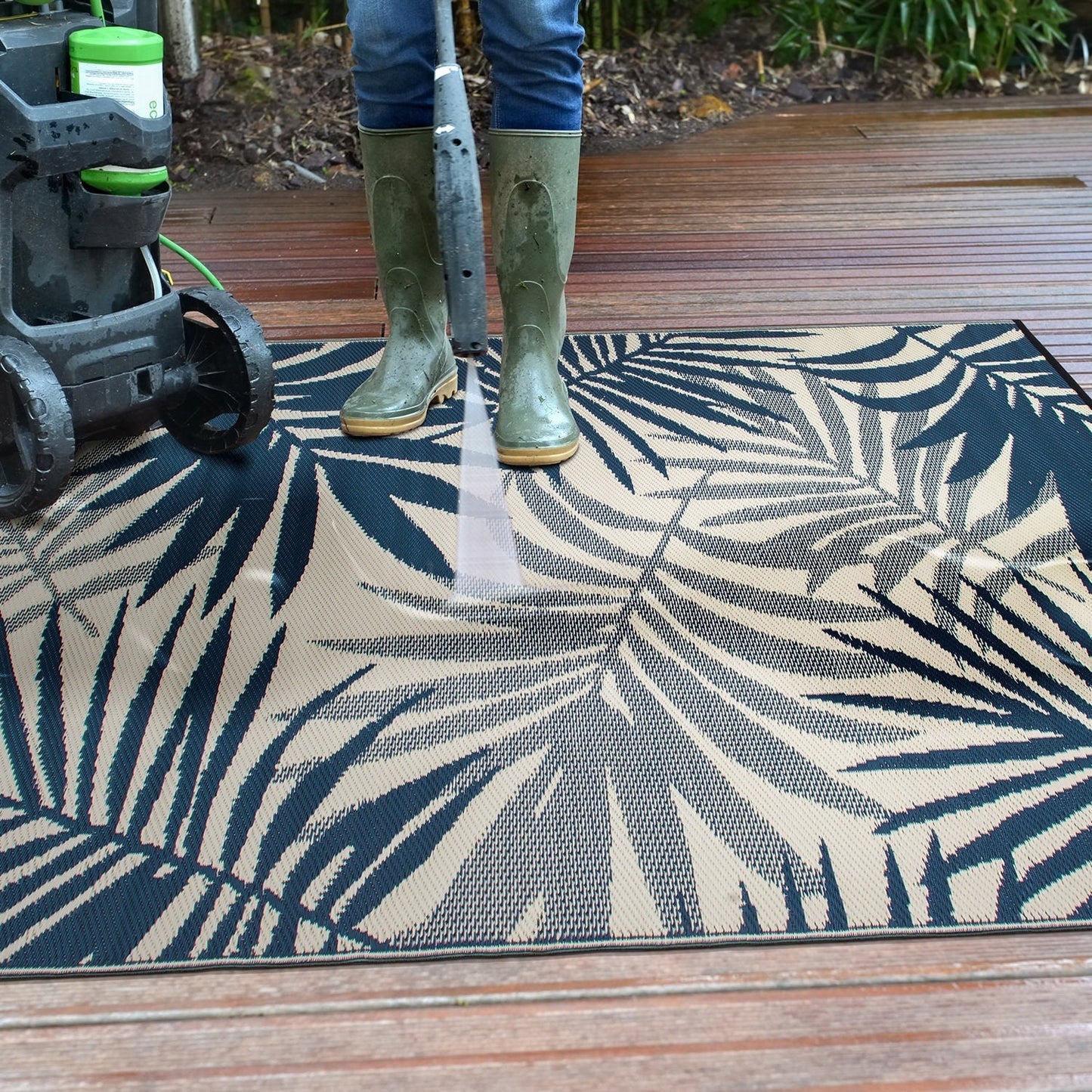 Modern Floral Reversible Plastic Outdoor Rugs