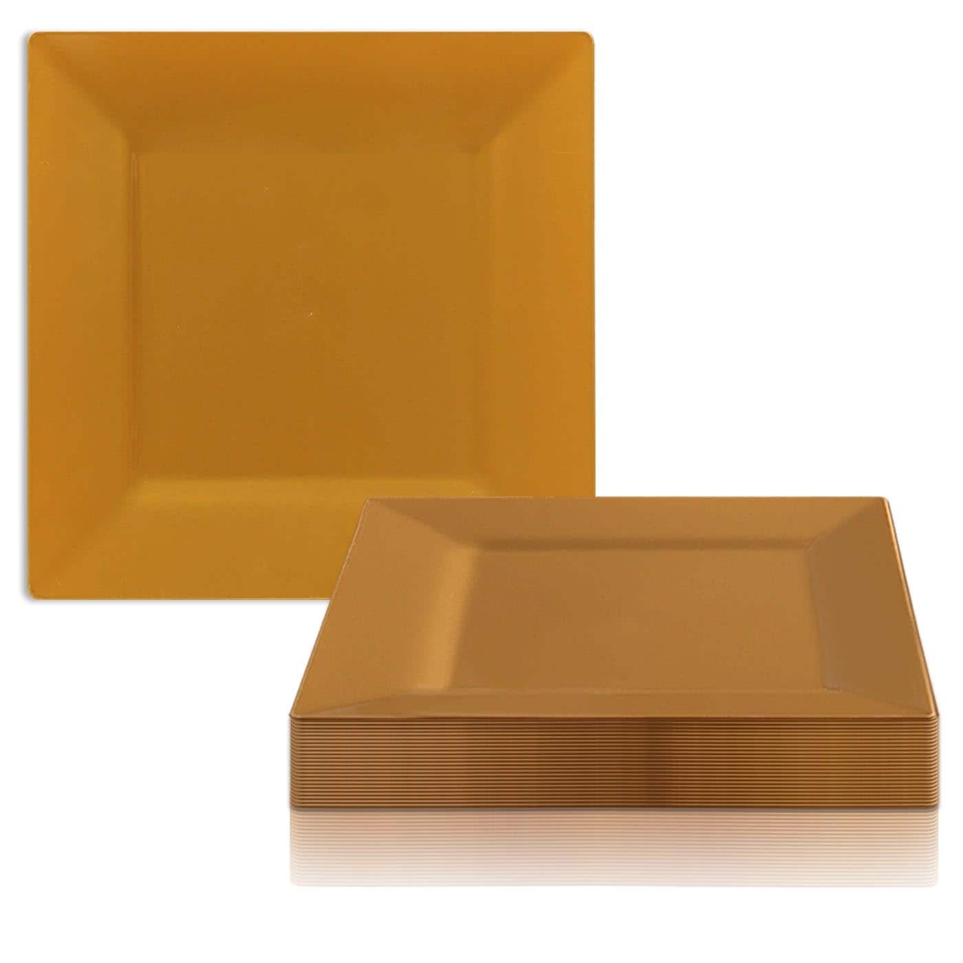 Modern Solid Square Disposable Plastic Plate Packs - Party Supplies