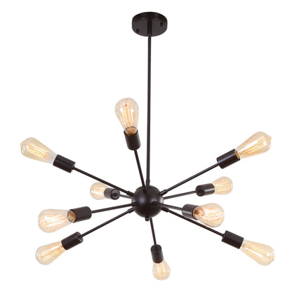 Modern Sputnik Chandelier 10-Light Adjustable Ceiling Light Fixture for Kitchen Dining Room Living Room Bedroom - N/A