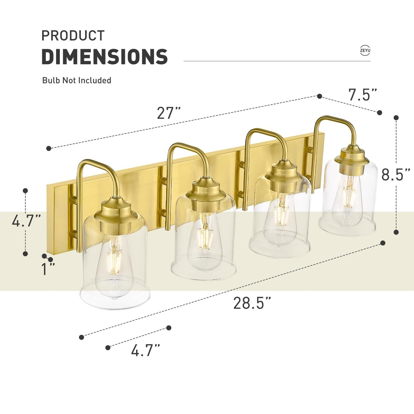 3/4/5/6-Light Modern Vanity Lights Over Mirror for Bathroom