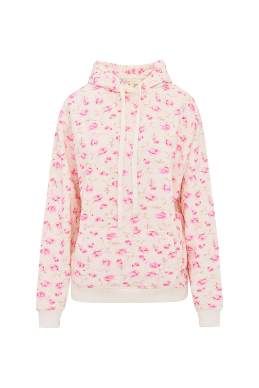Sweat à capuche en coton à fleurs Nacova - STERLING DUSK