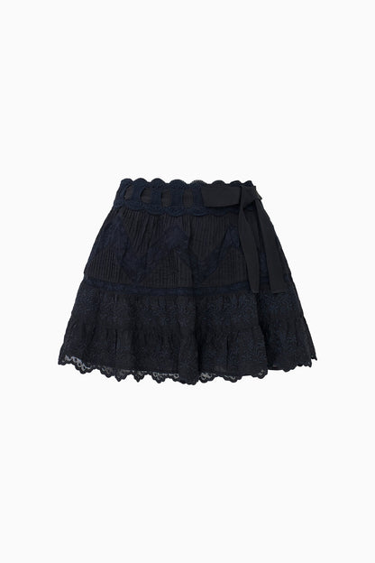 Mini-jupe en dentelle de coton Nerina