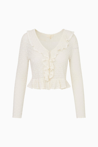 Cardigan en maille extensible Nilah - BLANC